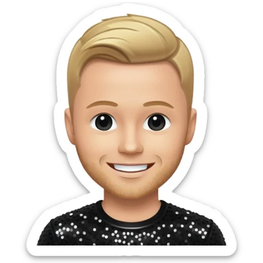 Nicky Byrne from Westlife with black sequin outfit sticker