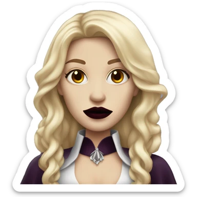 blonde vampire with long blonde hair and dark lipstick sticker