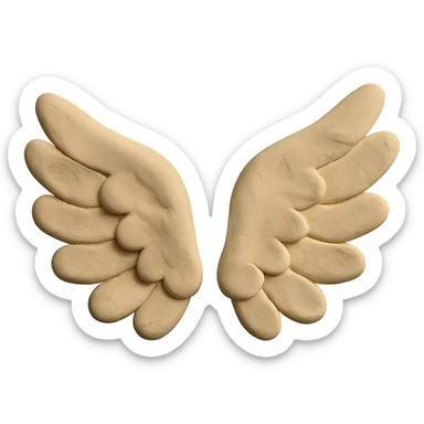 a pair of wings claymation style sticker