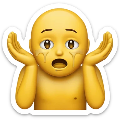 Basic emoji choking itself with both hands sticker