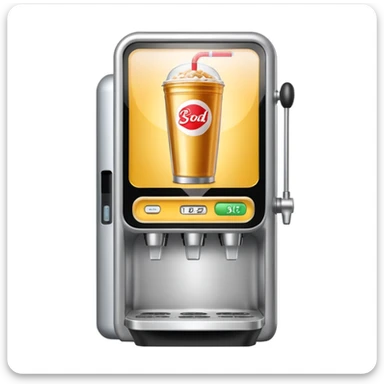 Digital soda dispenser in a fast food restaurant background  sticker