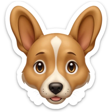 dog with big ear piercing on tip of the ear sticker