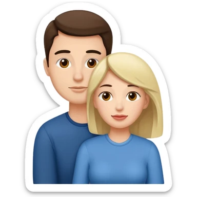 Woman sitting on husbands face sticker