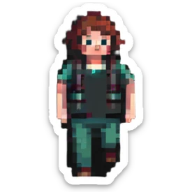 Person fleeing from danger, looking back in fear sticker