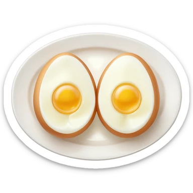 2 Boil egg cut in a plate sticker