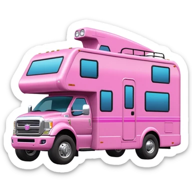 Aerodynamic Streamlined Barbie styled motor home rv off-roading rock-climbing 4x4 desert Winnebago party bus monster truck  sticker