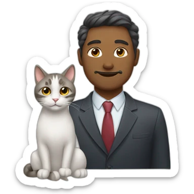 Cat+man sticker