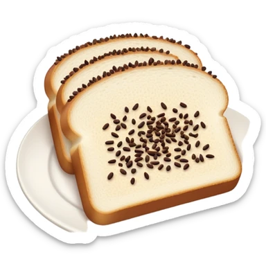Slice of white bread on a white plate with chocolate sprinkles on top sticker