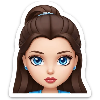 bratz baddie brunette blue eyes sticker