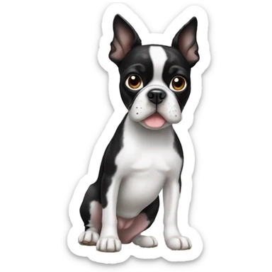 Black and white Boston terrier dog sticker