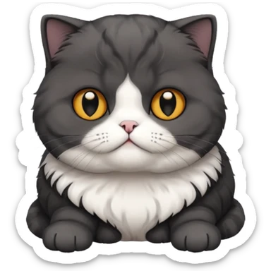 black scottish fold cat with white on the chest sticker