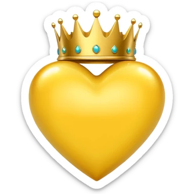 yellow heart with a crown sticker