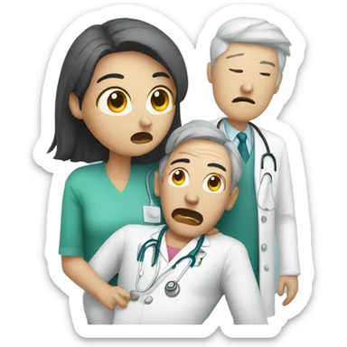 scared patient with doctor sticker