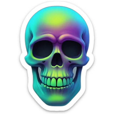 Neon skull sticker