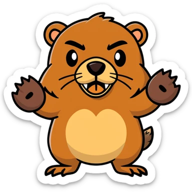 angry beaver sticker