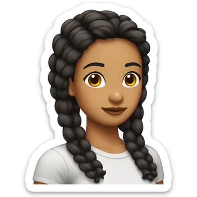 Chica peli negra con cabello corto por los hombros sticker