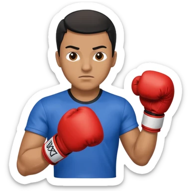   آدمی که بکس میکنه بالباس ابی دستکش مشکی مرد باشه sticker