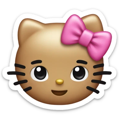 hello kitty with a pink bow  sticker