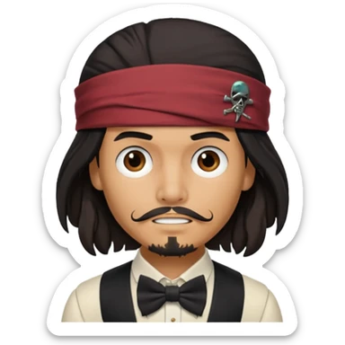jack sparrow with bowtie sticker