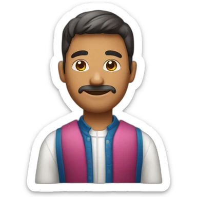 Hombre bien vestido con Iphone 15 pro max llamando a una persona, rehacer este emoji con color de la piel color piel sticker