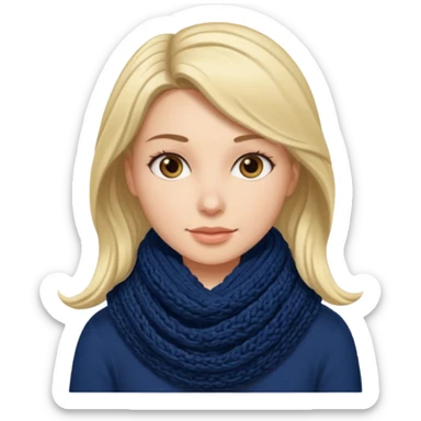 Woman with navy scarf. sticker