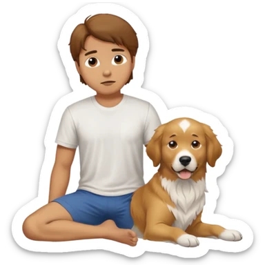 Dog pooping on a man sticker