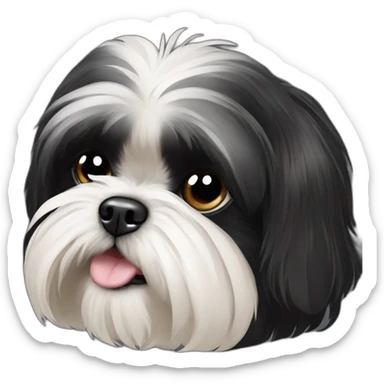 all black shih tzu sticker