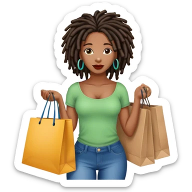 Black woman with locs shopping mall sticker