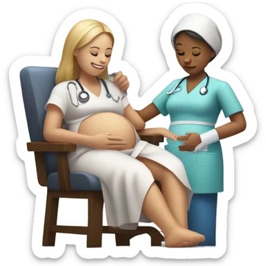 pregnant women having blood drawn sticker