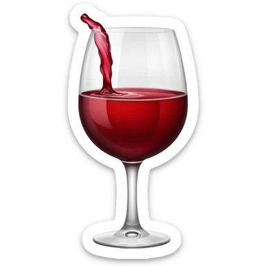 Half full glass of red wine sticker