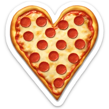 Heart shaped pepperoni pizza sticker