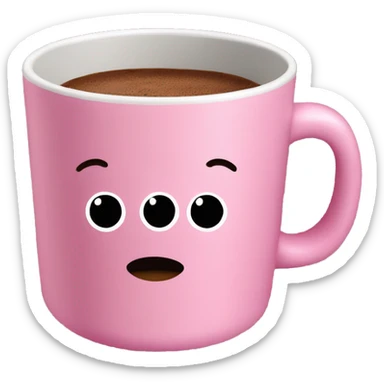 pink cocoa mug sticker