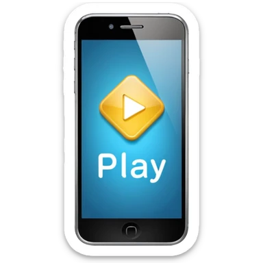 smartphone with a play button and AI letters sticker