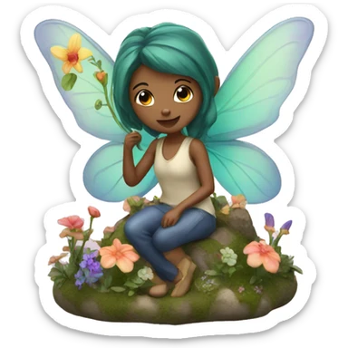 fairy in fairy garden sticker