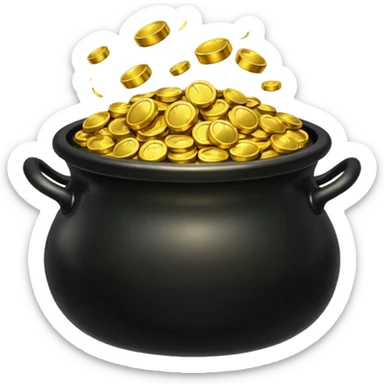 Black pot of gold sticker