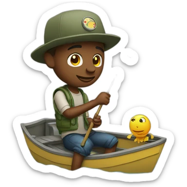 Cool guy fishing sticker