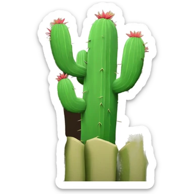 A cactus hiding behind a tree sticker