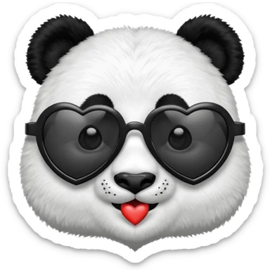 Panda with heart shades glasses sticker