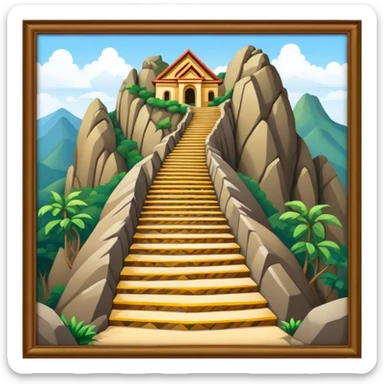 Guatapé Rock Landmark Emoji – Depicting the monolithic rock with its zigzagging staircase. sticker