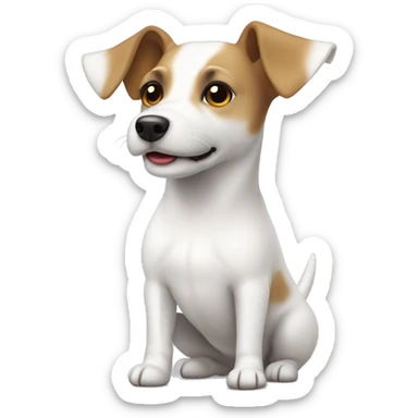 white jack russel girl dog with light brown sticker