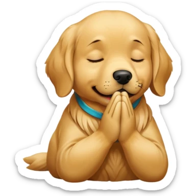 Dog praying  sticker