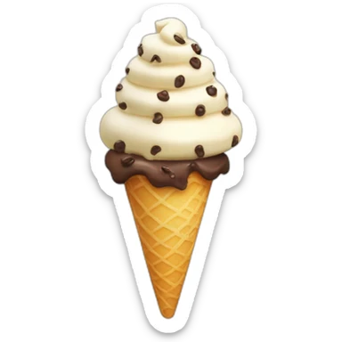 Vanilla ice cream with chocochip topping sticker