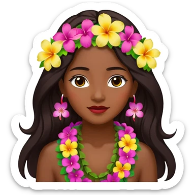 hawaian woman sticker