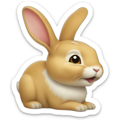 un lapin qui mange son pied sticker
