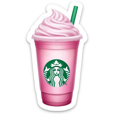 starbucks cup pink drink with cold foam sticker
