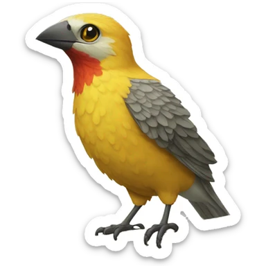 Pájaro con cabeza de gato sticker