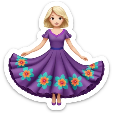 Woman Twirl occasion circle dress sticker