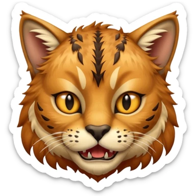 prehistoric cat wearing animal skin sticker