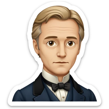 Hans Landa from Inglorious Basterds in Victorian age art style sticker