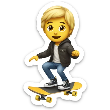 Skateboard with person sticker